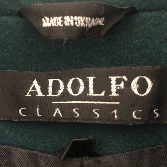 ADOLFO CLASSICS LONG GREEN COAT - Picture 8 of 11